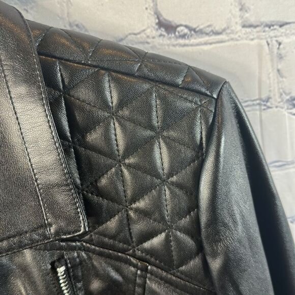 🖤✨ Bebe Leather Moto Jacket - Size Large - - Picture 4 of 7
